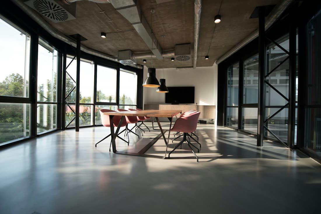 Clean commercial office interior