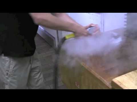 Dupray steam cleaning demonstration in a kitchen